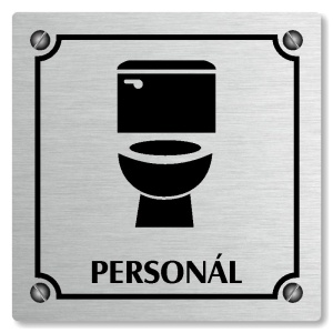WC personál, 100x100mm, stříbrná, Kansas